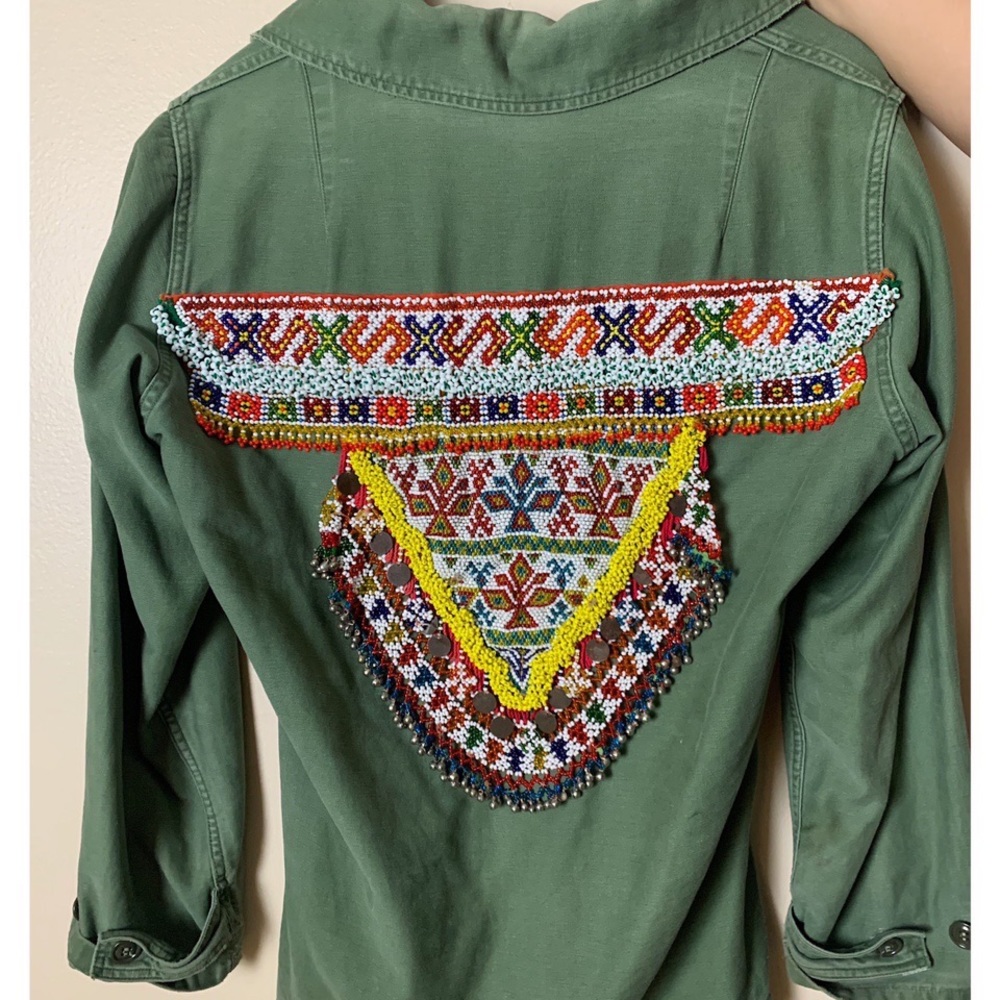 Custom Beaded Military Jacket - image 3
